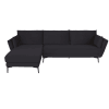 Canapé d'angle gauche 4/5 places en velours gris anthracite